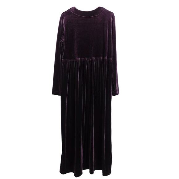Coldwater Creek VTG Whimsigoth Frog Close Velvet Maxi Dress Purple Size Medium - Picture 2 of 3